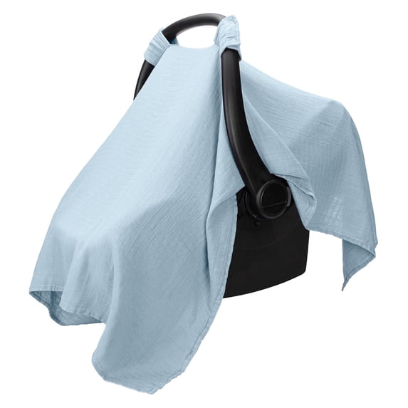 Comfy Cubs Baby Car Seat Cover - Soft, Breathable & Lightweight Large Car Seat Canopy, Sky Blue