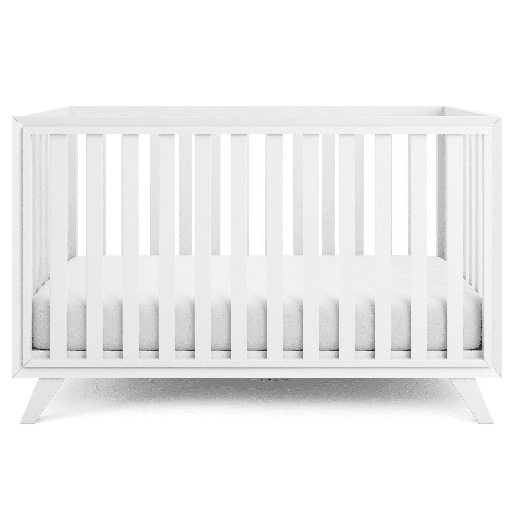 Comfy Cubs Baby Crib for 0-3, Adjustable Mattress Height, All White