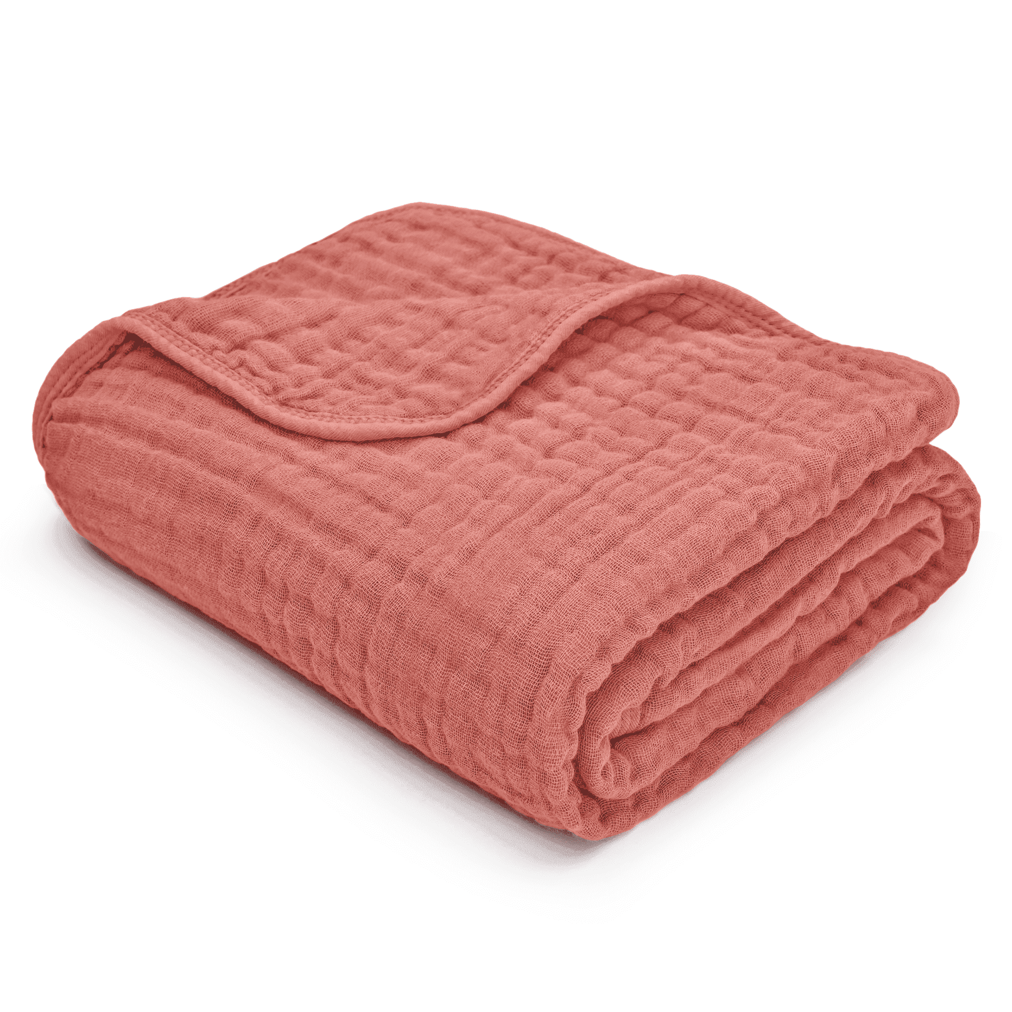 Comfy Cubs Baby Muslin Blanket, Swaddle for Newborns, Large 40” x 40”, 6-Layer (Dusty Rose, Baby)