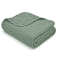 thumbnail image 1 of Comfy Cubs Baby Muslin Blanket, Swaddle for Newborns, Large 40” x 40”, 6-Layer (Fern, Baby), 1 of 7