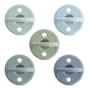 Comfy Cubs Baby Pacifier, 5 Pack - Breast-like, Soft Nipple Shape for Newborn, Multicolor Boy