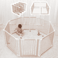 thumbnail image 1 of Comfy Cubs Baby Playpen & Baby Gate for Toddler & Babies, Foldable Adjustable Playard, Blush, 1 of 9