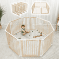 thumbnail image 1 of Comfy Cubs Baby Playpen & Baby Gate for Toddler & Babies, Foldable Wooden Large Adjustable Playard, 1 of 9