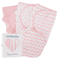thumbnail image 1 of Swaddle Blanket Baby Girl Boy Easy Adjustable 3 Pack Infant Sleep Sack Wrap Newborn Babies by Comfy Cubs (Large,3-6 Months, Pink), 1 of 8