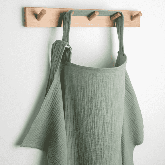 Comfy Cubs Muslin Nursing Cover with Adjustable Neck Strap - Pack of 1, Fern