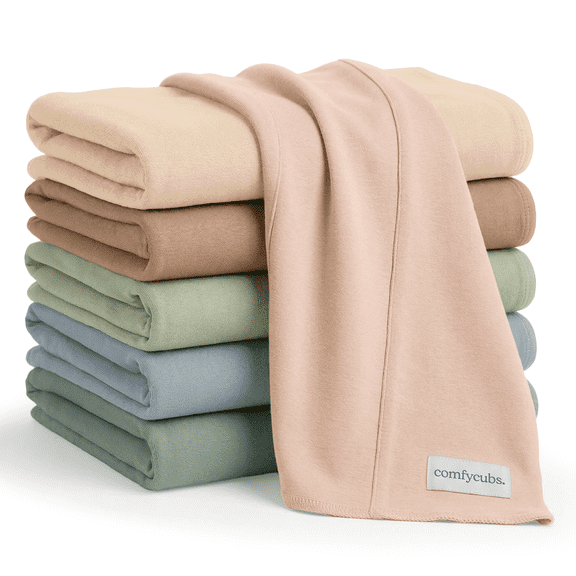 Comfy Cubs 100% Cotton Absorbent Burp Cloths - Large, 6 Pack (Multicolor)