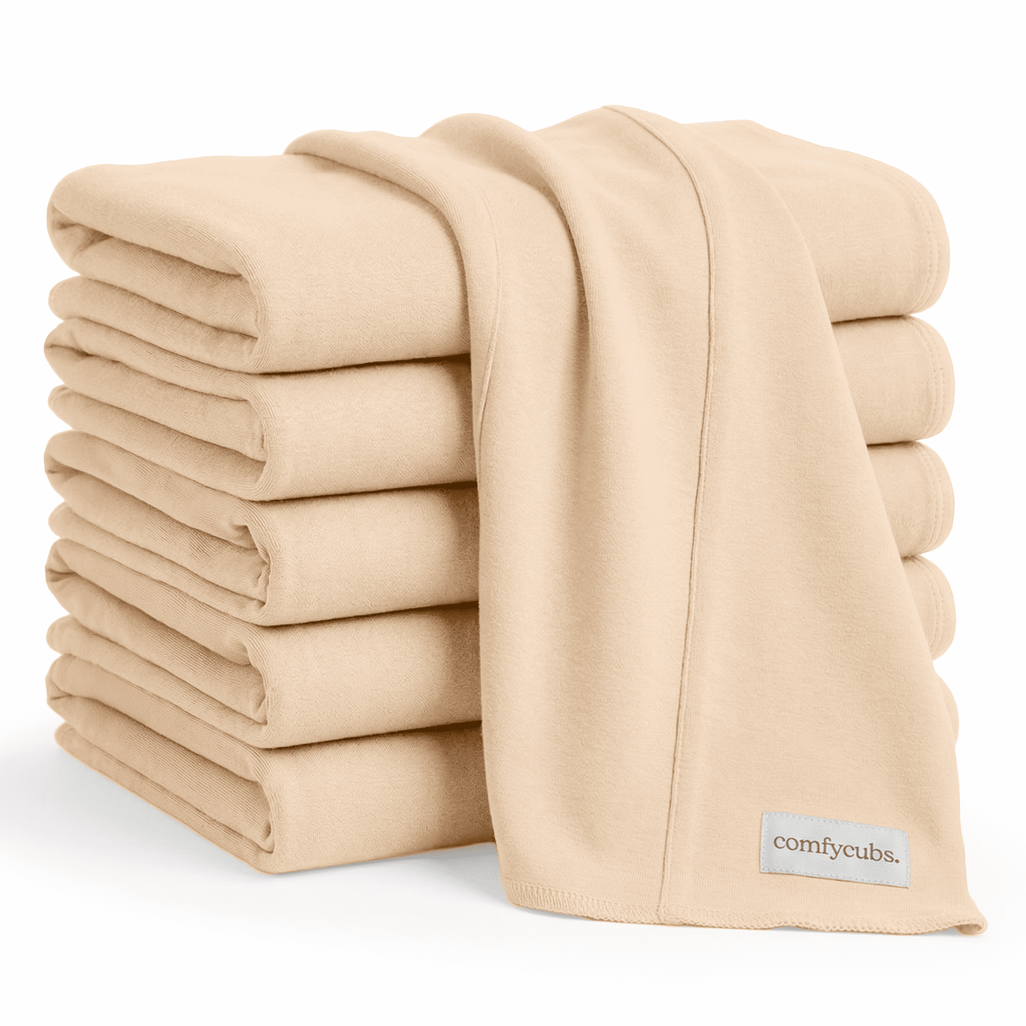 Comfy Cubs 100% Cotton Absorbent Burp Cloths - Large, 6 Pack (Cream)