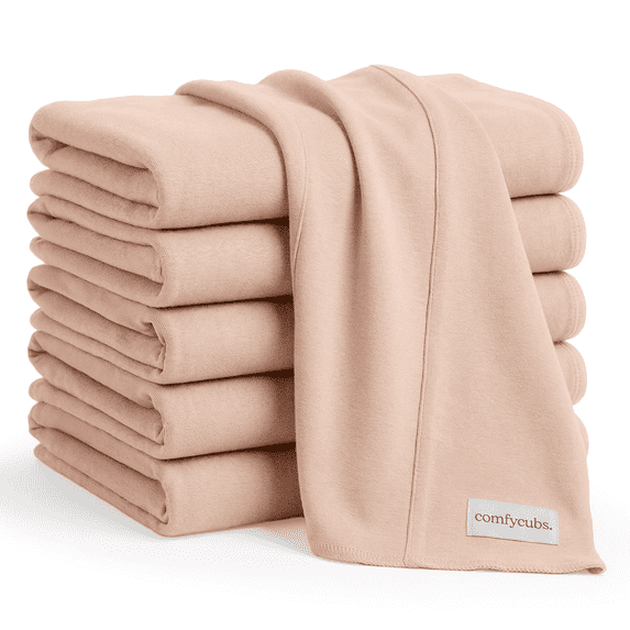 Comfy Cubs 100% Cotton Absorbent Burp Cloths - Large, 6 Pack (Blush)