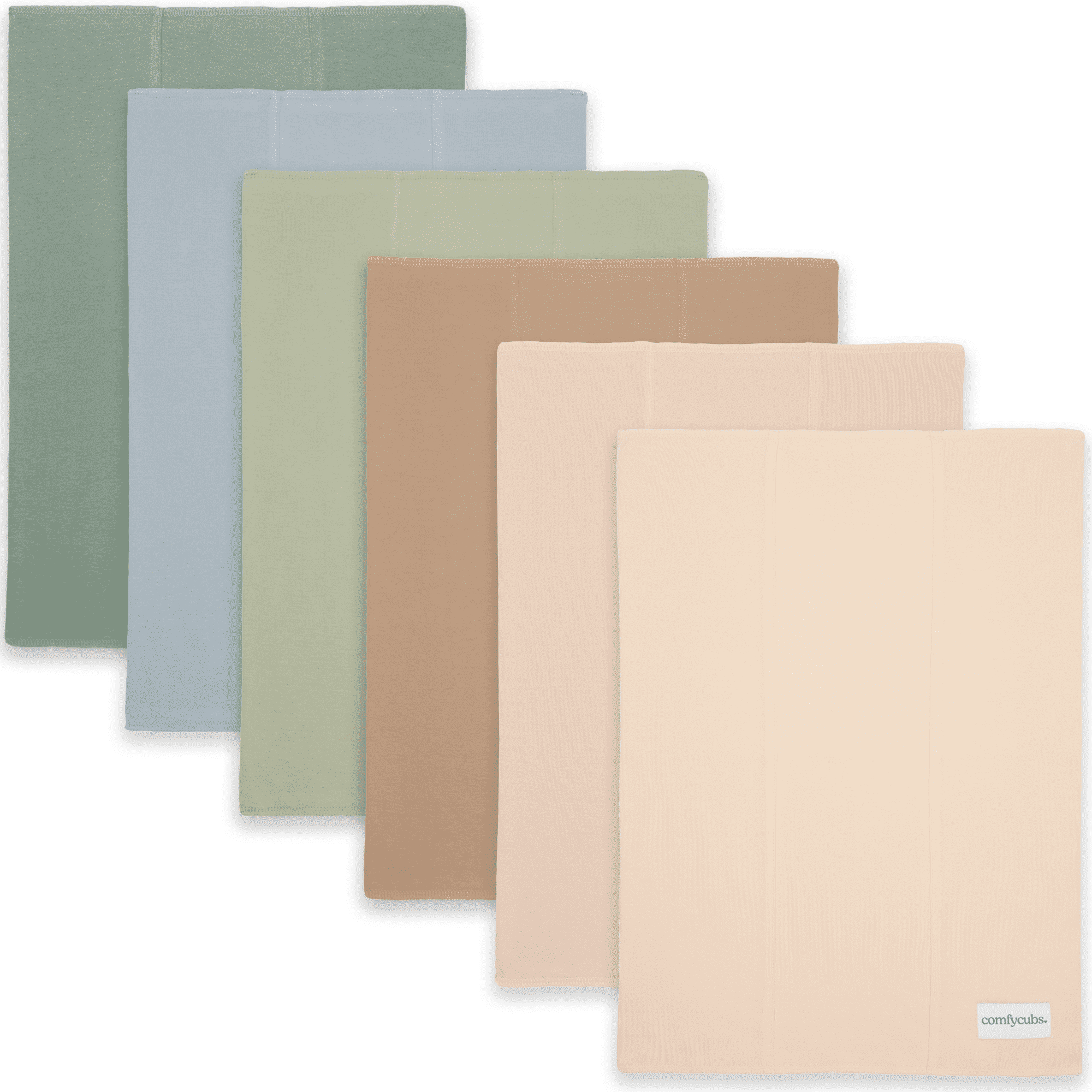 Comfy Cubs Burp Cloths 6 Pack Large 100 Cotton Washcloths Double