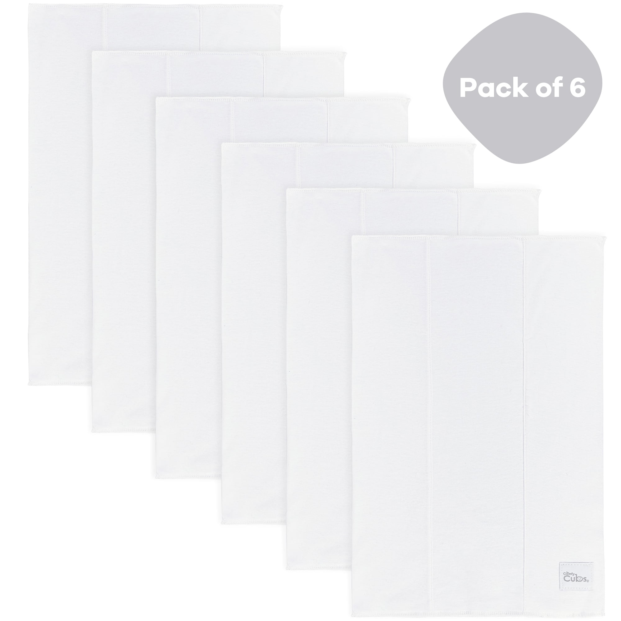 Comfy Cubs Burp Cloths 6 Pack Large 100 Cotton Washcloths Double