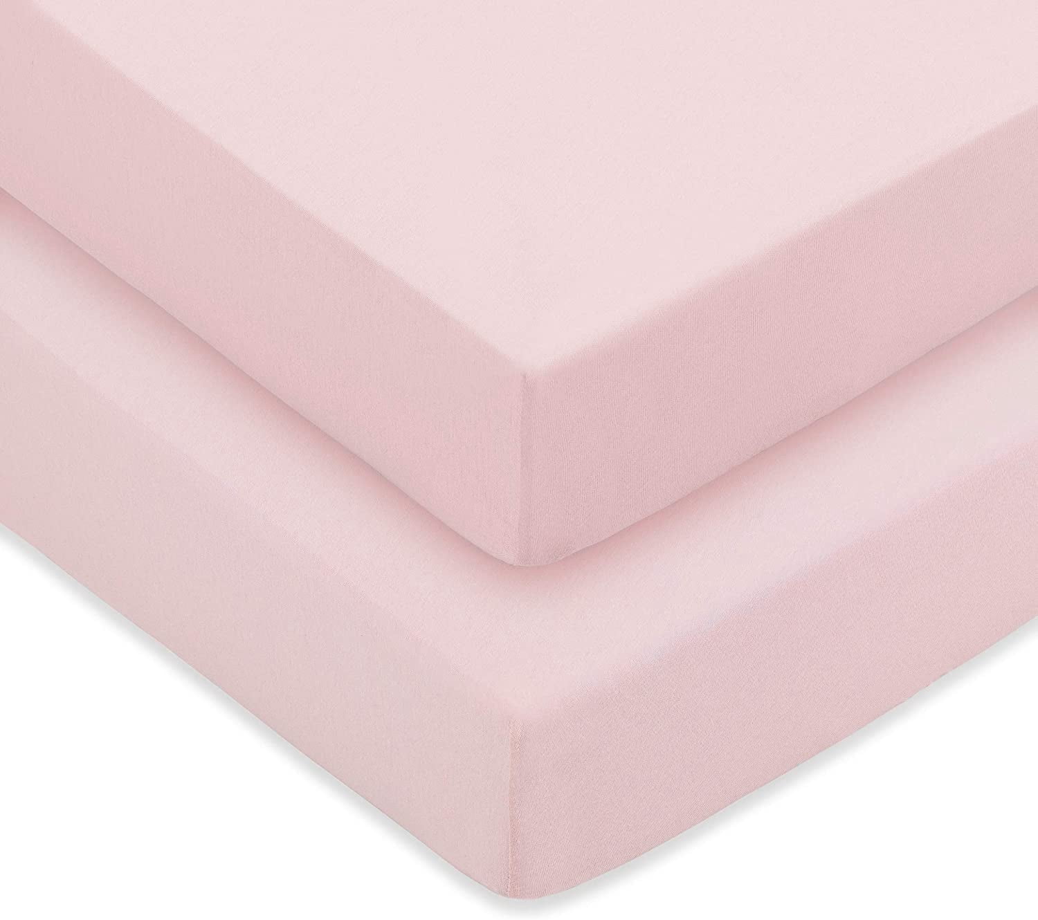 Comfy Cubs Fitted Crib Sheet – 100% Cotton Baby Crib Mattress Sheet, Snug Fit (Pink, Pack of 2)