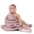 thumbnail image 1 of Comfy Cubs Hooded Baby Towels 1-Pack, Large 32" x 32" - 6 Layer, 100% Muslin Cotton, Mauve, 1 of 5