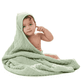 thumbnail image 1 of Comfy Cubs Hooded Baby Towels 1-Pack, Large 32" x 32" - 6 Layer, 100% Muslin Cotton, Sage, 1 of 6