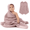 thumbnail image 1 of Comfy Cubs Hooded Baby Towels 2-Pack, Large 32" x 32" - 6 Layer, 100% Muslin Cotton, Mauve, 1 of 6