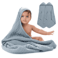 thumbnail image 1 of Comfy Cubs Hooded Baby Towels 2-Pack, Large 32" x 32" - 6 Layer, 100% Muslin Cotton, Pacific Blue, 1 of 6