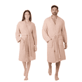 thumbnail image 1 of Comfy Cubs Muslin Bathrobe Small/Medium, (Blush) - 100% Cotton Robe with 4-Layer Absorbent Fabric, 1 of 7