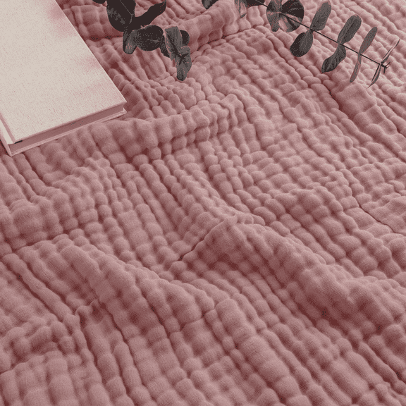 Comfy Cubs Muslin Blanket, Extra Large 108” x 90”, 6 Layer Cooling Cotton Softness (Mauve, King)