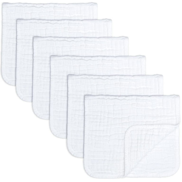 Looxii Muslin Burp Cloths 12 Pack 100% Cotton Muslin Cloths  Large 20''x10'' Extra Soft Absorbent Baby Burping Cloth for Boys and Girls  (White) : Baby