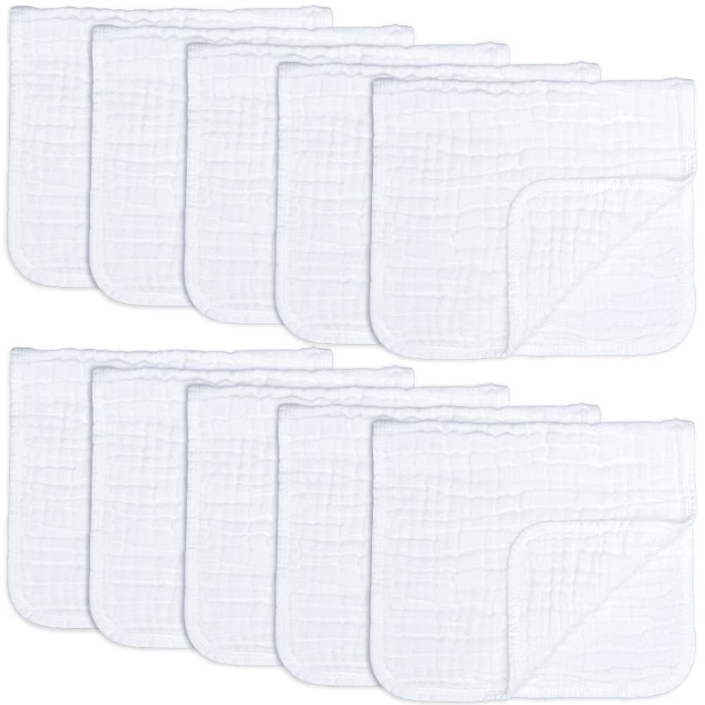 Comfy Cubs Muslin Burp Cloths Large 100 Cotton Hand Washcloths for