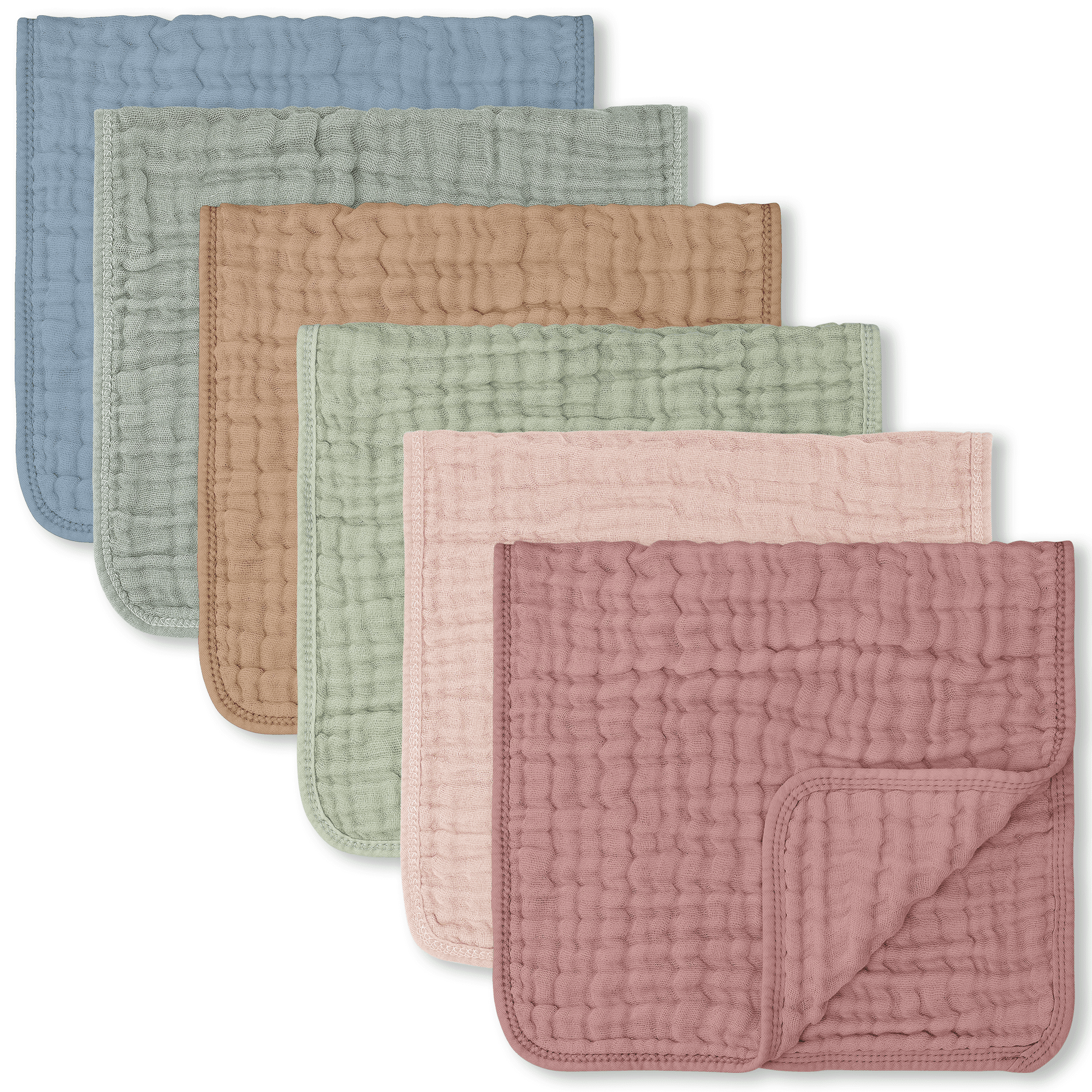 Comfy Cubs Muslin Burp Cloths Large 100 Cotton Hand Washcloths for Babies, Baby Essentials 6