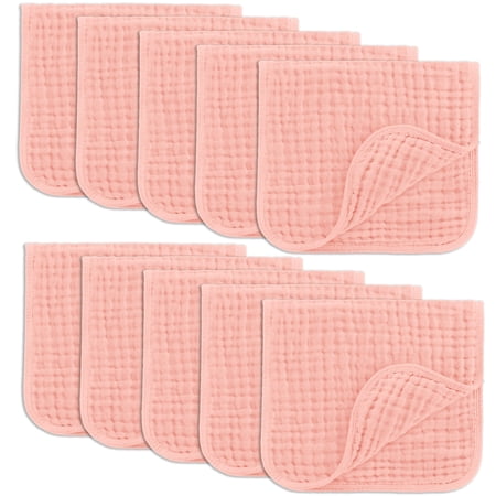 Comfy Cubs Muslin Burp Cloths - Large 100% Cotton Washcloths, 6 Layers (Lace, 10-Pack, 20"X10")