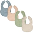 thumbnail image 1 of Comfy Cubs Muslin Cotton Baby Bibs, 4 Pack, Adjustable with Easy Snaps, Soft & Absorbent, Multicolor, 1 of 7