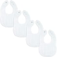 thumbnail image 1 of Comfy Cubs Muslin Cotton Baby Bibs, 4 Pack, Adjustable with Easy Snaps, Soft & Absorbent, White, 1 of 7