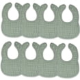 thumbnail image 1 of Comfy Cubs Muslin Cotton Baby Bibs, 8 Pack, Adjustable with Easy Snaps, Soft & Absorbent, Fern, 1 of 7
