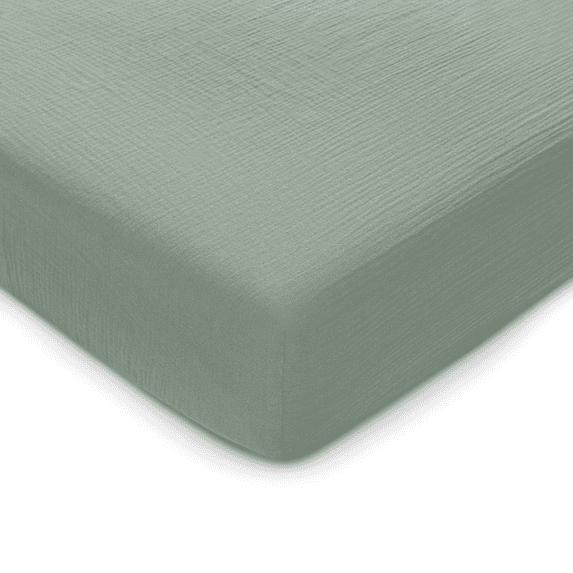 Comfy Cubs Muslin Crib Sheet, 100% Muslin Cotton Crib Sheets for Standard Crib Mattresses (Fern)