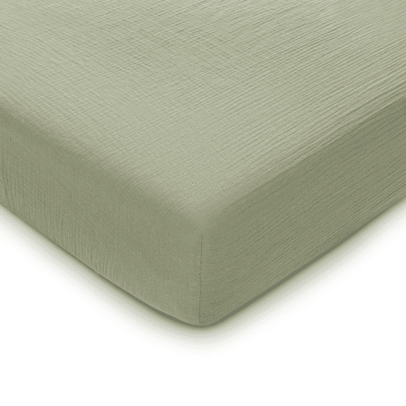 Comfy Cubs Muslin Crib Sheet, 100% Muslin Cotton Crib Sheets for Standard Crib Mattresses (Sage)