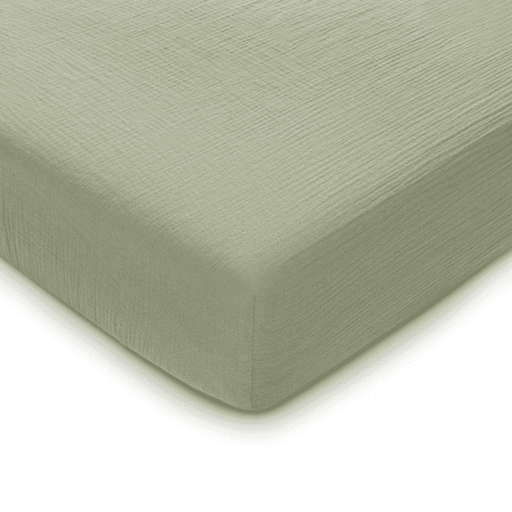 Comfy Cubs Muslin Crib Sheet, 100% Muslin Cotton Crib Sheets for Standard Crib Mattresses (Sage)