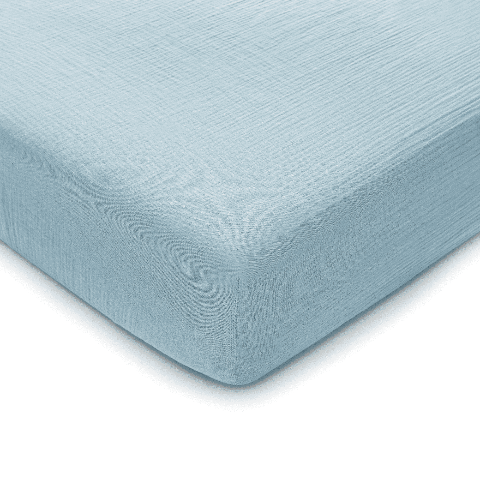 Comfy Cubs Muslin Crib Sheet, 100% Muslin Cotton Crib Sheets for Standard Crib Mattresses (Sky Blue)