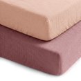 thumbnail image 1 of Comfy Cubs Muslin Crib Sheet, 100% Muslin Cotton Sheets for Standard Crib - 2 Pack, Mauve and Blush, 1 of 7