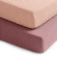 thumbnail image 1 of Comfy Cubs Muslin Crib Sheet, 100% Muslin Cotton Sheets for Standard Crib - 2 Pack, Mauve and Blush, 1 of 7