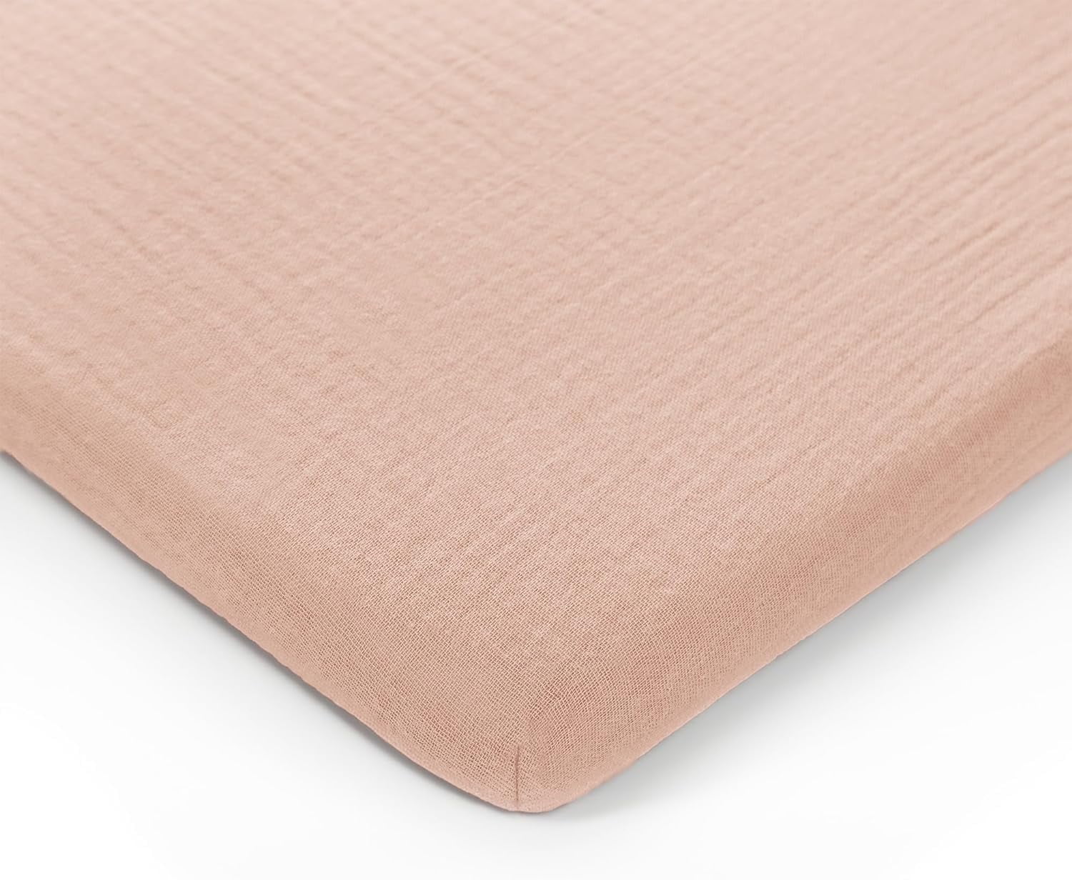 Comfy Cubs Muslin Fitted Bassinet Crib Sheet, Extra Soft 100% Muslin Cotton Bassinet Sheets (Blush)