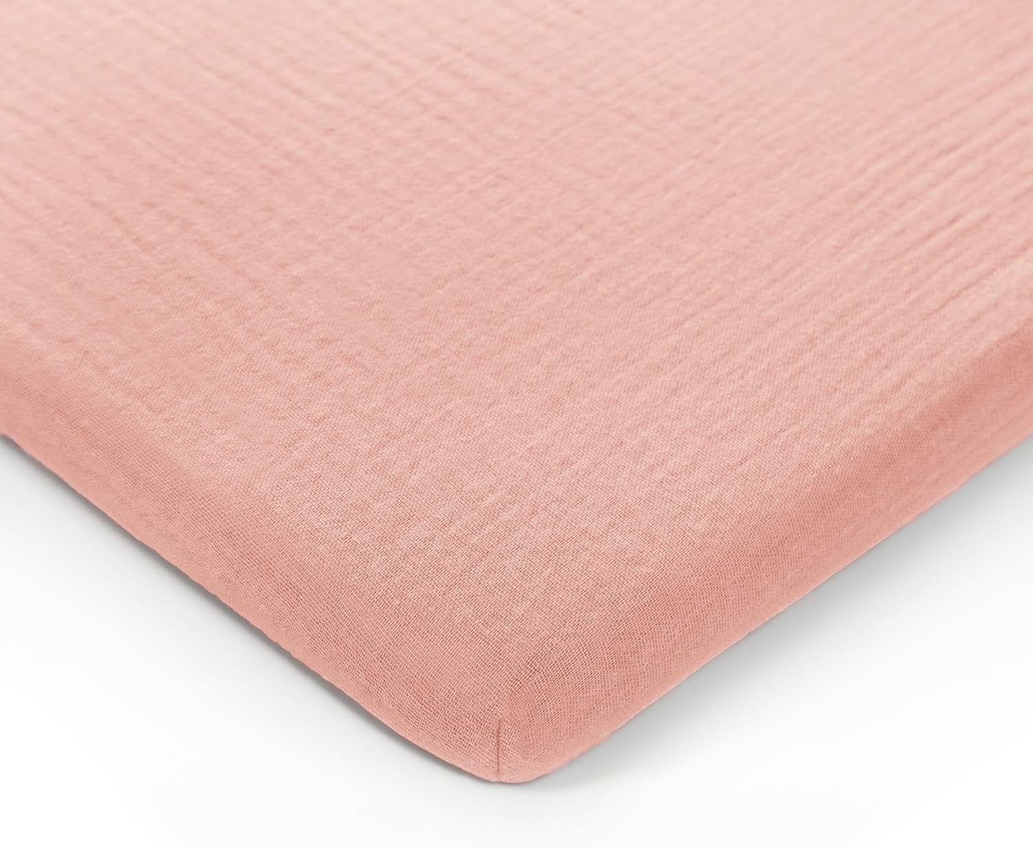 Comfy Cubs Muslin Fitted Bassinet Crib Sheet, Extra Soft 100% Muslin Cotton Bassinet Sheets (Lace Pink)
