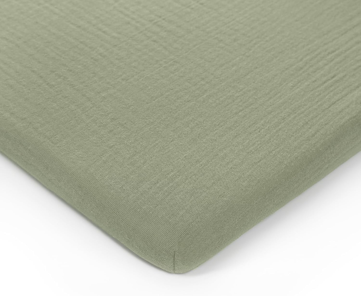 Comfy Cubs Muslin Fitted Bassinet Crib Sheet, Extra Soft 100% Muslin Cotton Bassinet Sheets (Sage)