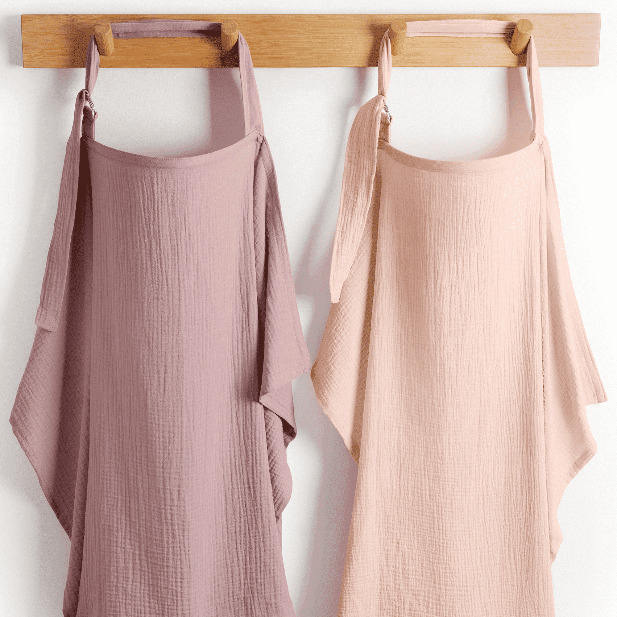 Comfy Cubs Muslin Nursing Cover with Adjustable Neck Strap - Pack of 2, Blush and Mauve