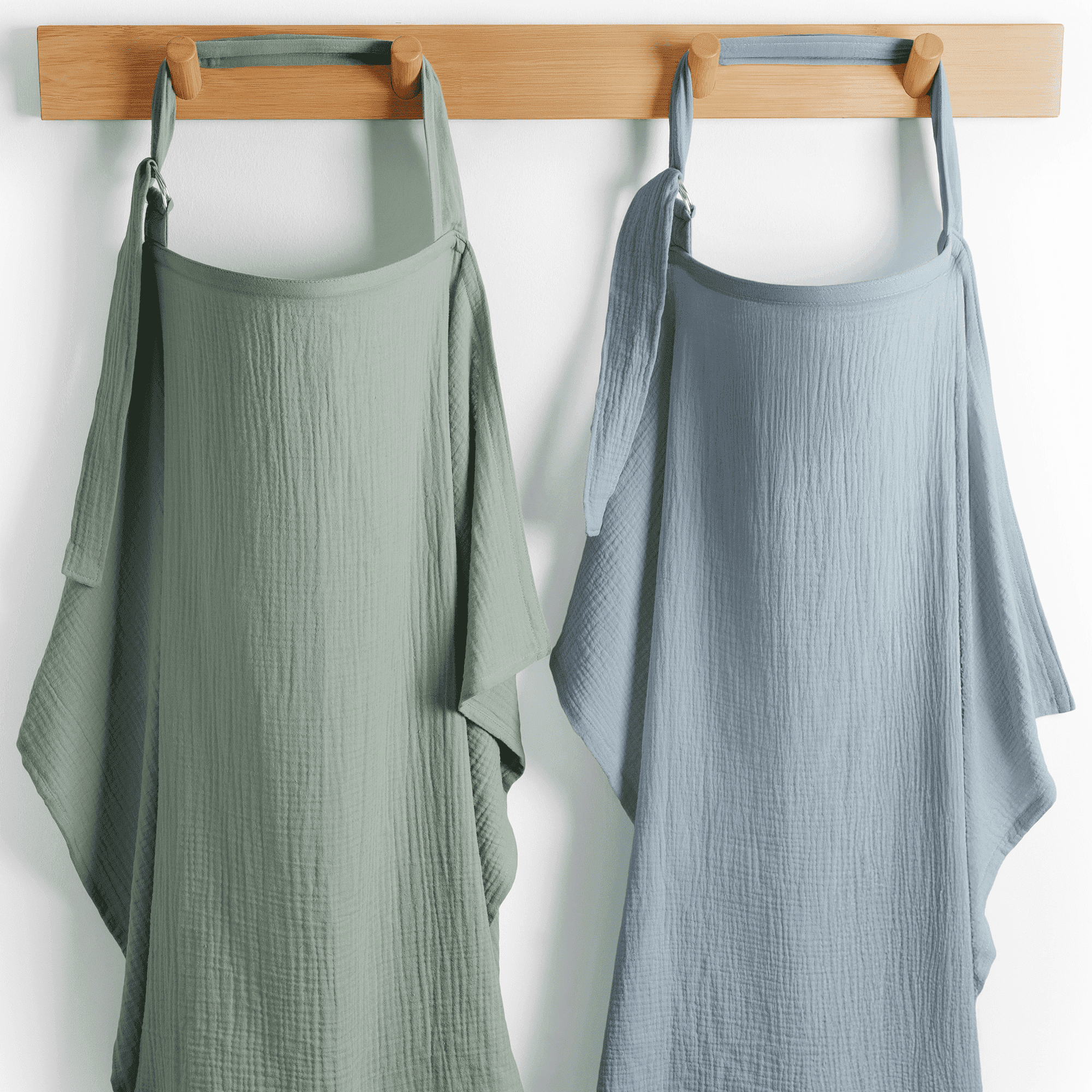 Comfy Cubs Muslin Nursing Cover with Adjustable Neck Strap - Pack of 2, Fern and Pacific Blue
