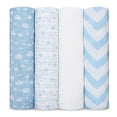 thumbnail image 1 of Comfy Cubs Muslin Swaddle Blankets - Neutral Receiving Blanket, Wrap for Boys & Girls (Blue), 1 of 6