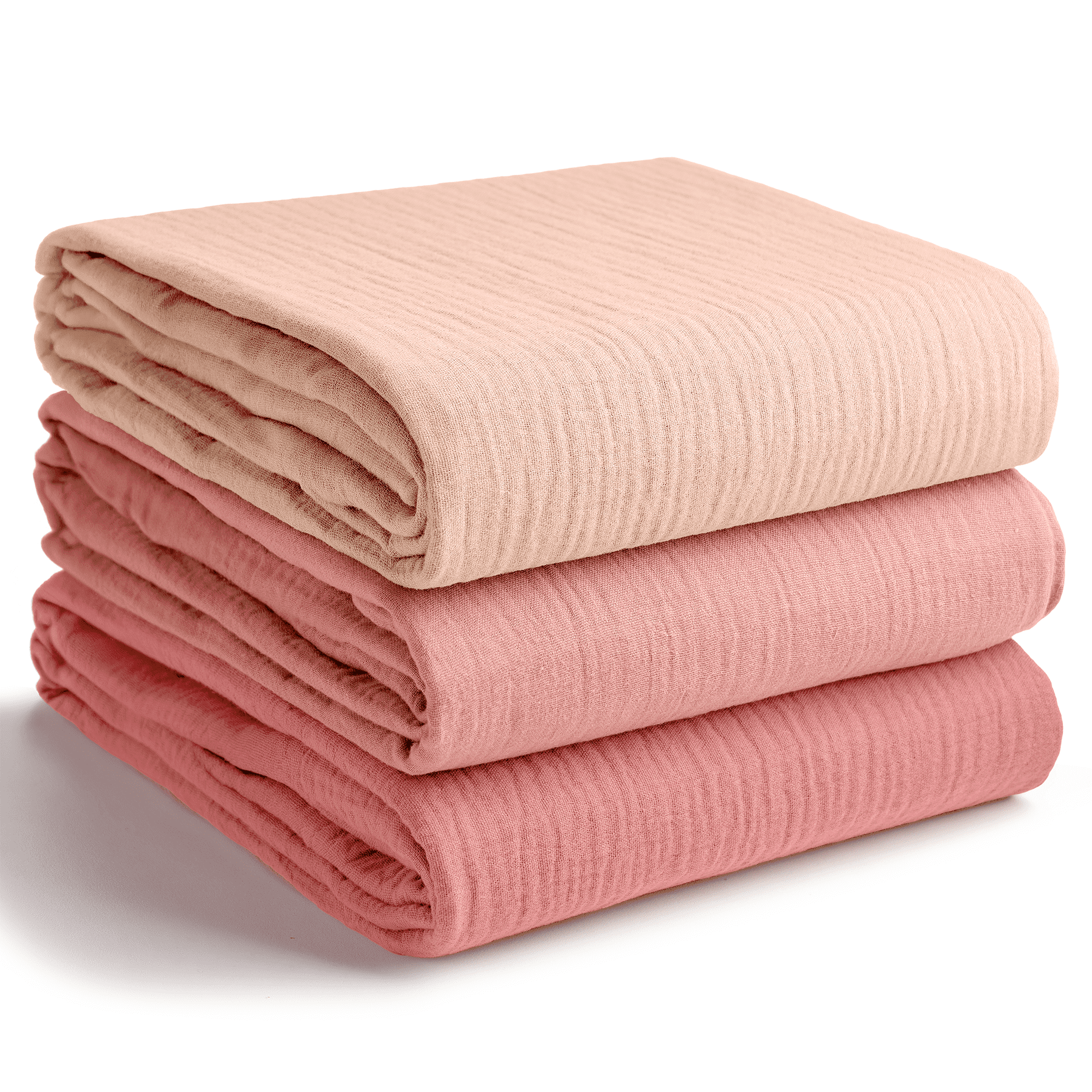 Comfy Cubs Muslin Swaddle Blankets Pack of 3 - 42 x 42 Inch Large Wraps for Newborns - Girl Set 1