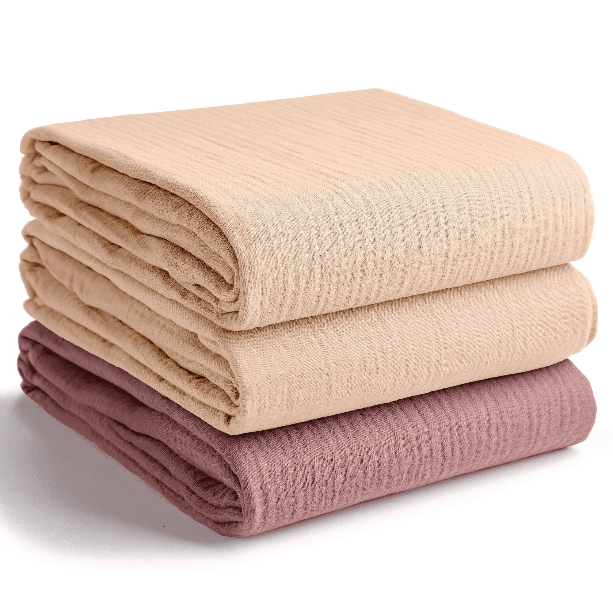 Comfy Cubs Muslin Swaddle Blankets Pack of 3 - 42 x 42 Inch Large Wraps for Newborns - Girl Set 2