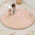 thumbnail image 1 of Comfy Cubs Premium Play Mat, Round (Medium) 48" - Kids & Toddler Play Mat Non-Slip Bottom - Blush, 1 of 7