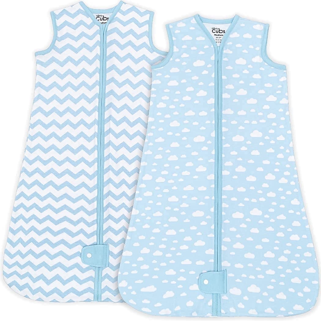 Comfy Cubs Sleep Bag, Sack for Baby, 2 Pack, for Boy and Girl, Newborns and Toddlers (Blue, Large)