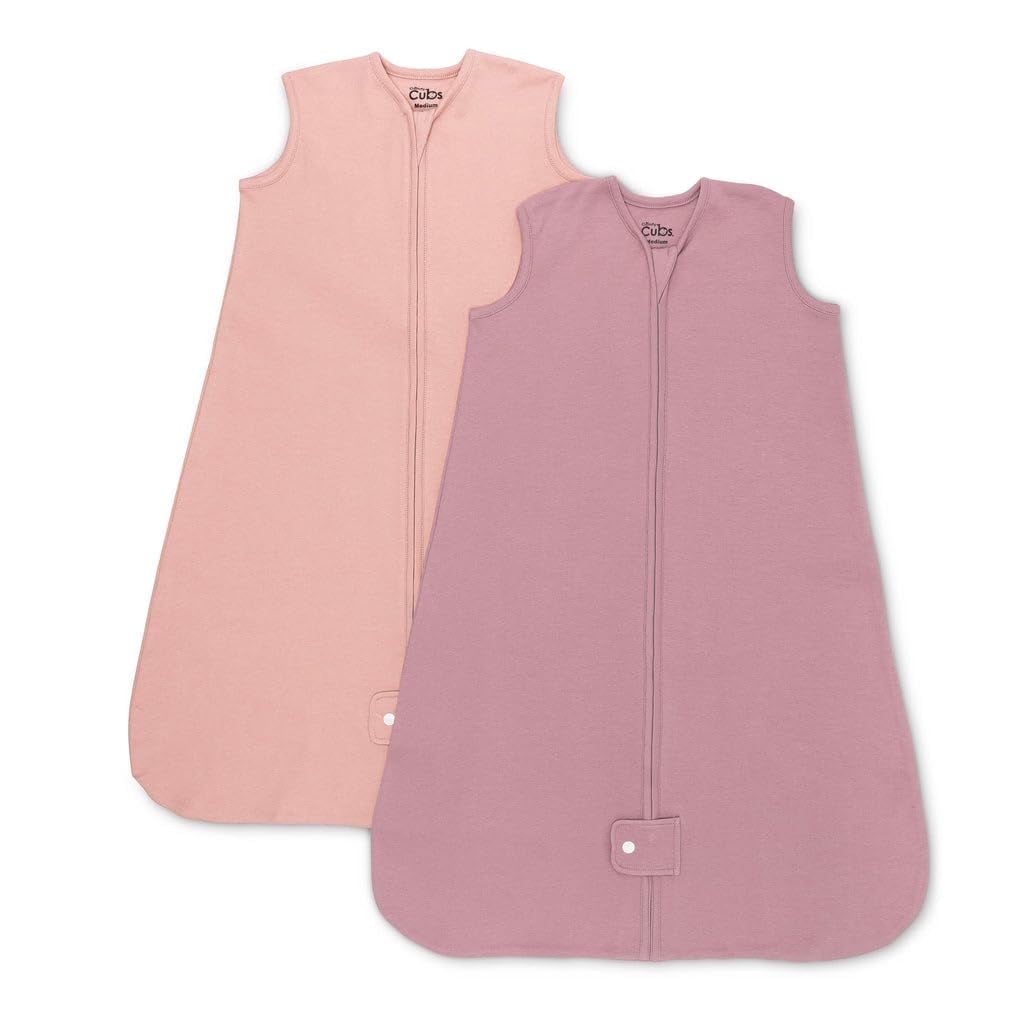 Comfy Cubs Sleep Bag, Sack for Baby, 2 Pack, for Boy and Girl, Newborns and Toddlers (Blush, Mauve, Medium)