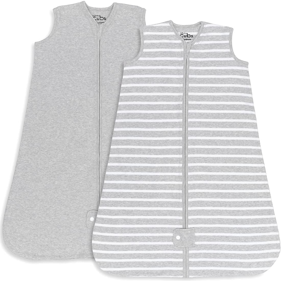 Comfy Cubs Sleep Bag, Sack for Baby, 2 Pack, for Boy and Girl, Newborns and Toddlers (Grey, Medium)