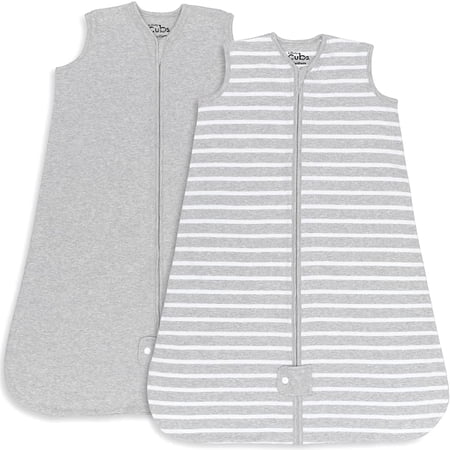 Comfy Cubs Sleep Bag, Sack for Baby, 2 Pack, for Boy and Girl, Newborns and Toddlers (Grey, Medium)