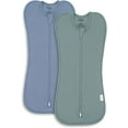 thumbnail image 1 of Comfy Cubs Swaddle Blanket Baby Girl Boy Easy Zipper Wrap 2 Pack Infant (Large 3-6 Months, Nomadic Blue, Azul), 1 of 7