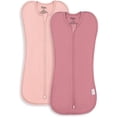 thumbnail image 1 of Comfy Cubs Swaddle Blanket Baby Girl Boy Easy Zipper Wrap 2 Pack Infant (Small 0-3 Months, Blush, Mauve), 1 of 7