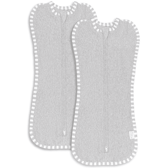 Comfy Cubs Swaddle Blanket Baby Girl Boy Easy Zipper Wrap 2 Pack Infant (Small 0-3 Months, Grey)